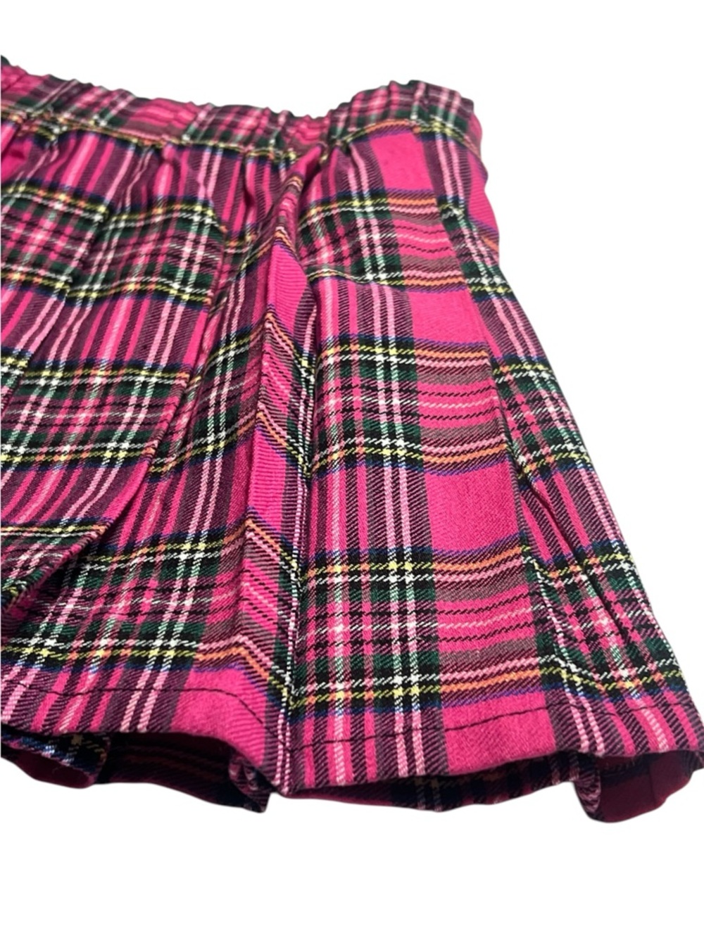Pink Plaid Pleated Schoolgirl Punk Grunge Micro Mini Skirt Cosplay - Picture 3 of 8
